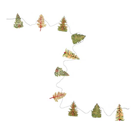 Hand-printed forest paper garland product photo back L