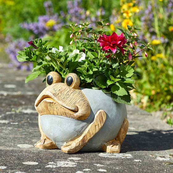 Frog planter product photo side L