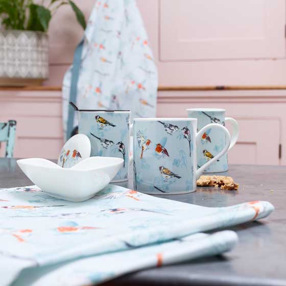 RSPB Frosty meadow fine bone china mug product photo front L