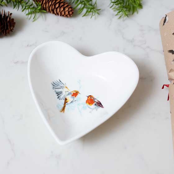 RSPB Frosty meadow heart-shaped dish product photo side L