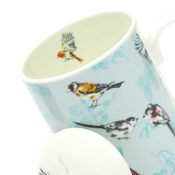 RSPB Frosty meadow tea infuser mug product photo back L