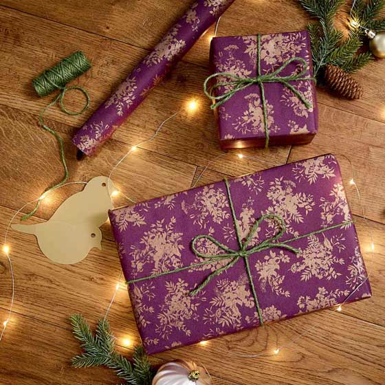 Fruits of the forest recycled wrapping paper, 10 metres product photo back L