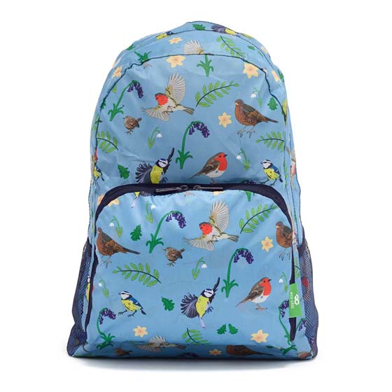 Garden birds foldable Eco Chic backpack product photo side L