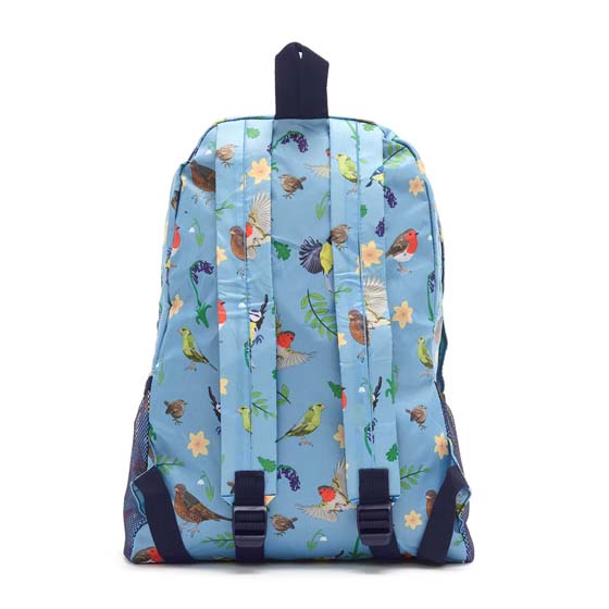 Garden birds foldable Eco Chic backpack product photo back L