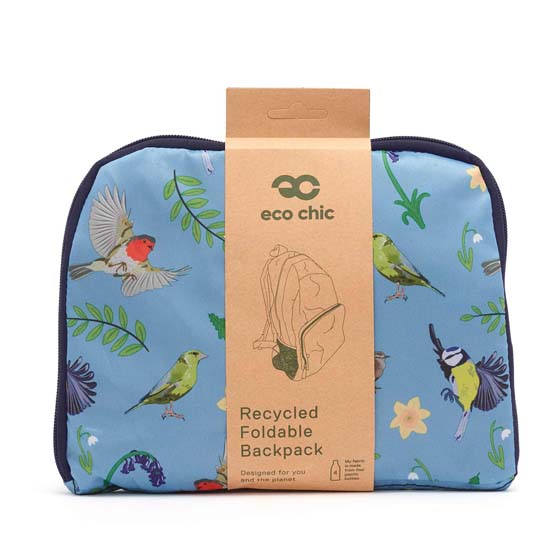 Garden birds foldable Eco Chic backpack product photo front L