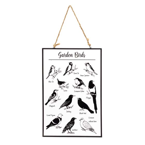 Garden birds glass hanging plaque product photo default L