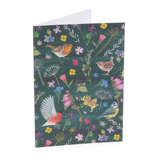 RSPB Garden birds A6 notecards, pack of 12 - Beyond the hedgerow collection product photo back L