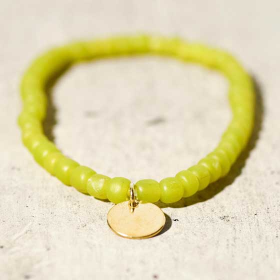 Garden glass beaded bracelet, lime green product photo default L