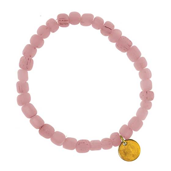 Garden glass beaded bracelet, pink product photo back L