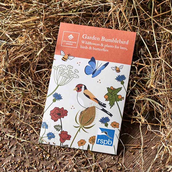 Garden bumblebird seed bearing plants and wildflower seed pack product photo side L