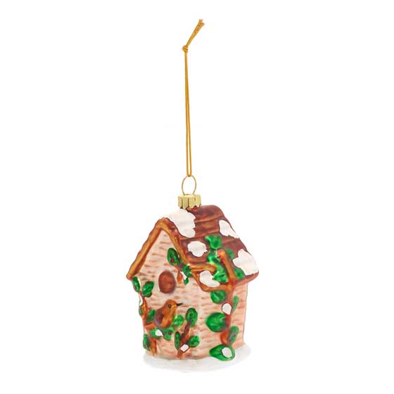 RSPB Glass bird house Christmas tree decorations, pack of 3 product photo back L