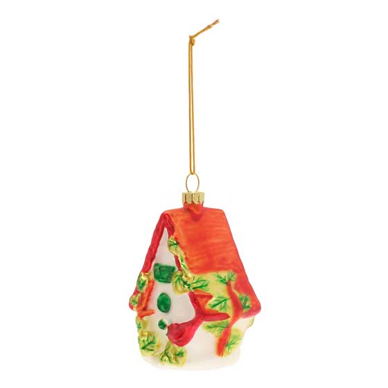 RSPB Glass bird house Christmas tree decorations, pack of 3 product photo front L