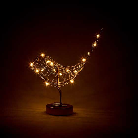 Gold Robin ornament light product photo side L