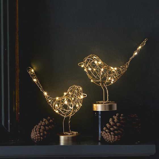 Gold Robin ornament light product photo front L