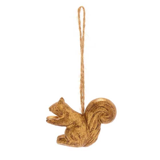 Hanging gold squirrel Christmas decoration product photo side L