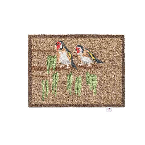 RSPB Goldfinch and catkin recycled doormat product photo default L