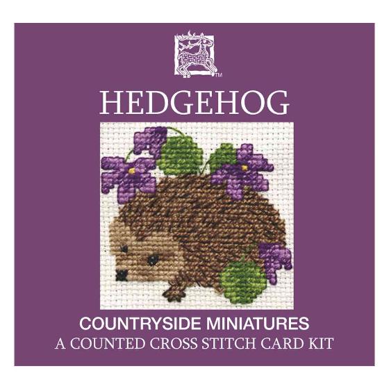Hedgehog cross-stitch card kit product photo side L