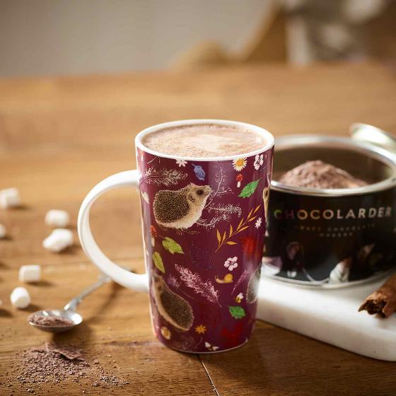 RSPB Hedgehog latte mug, Beyond the hedgerow collection product photo back L