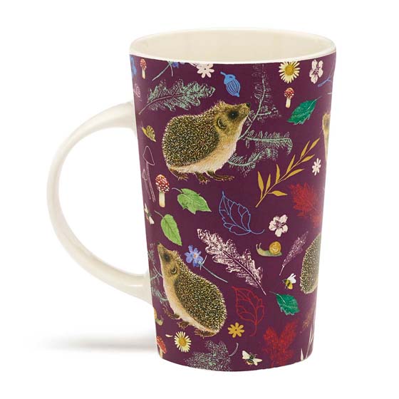 RSPB Hedgehog latte mug, Beyond the hedgerow collection product photo side L