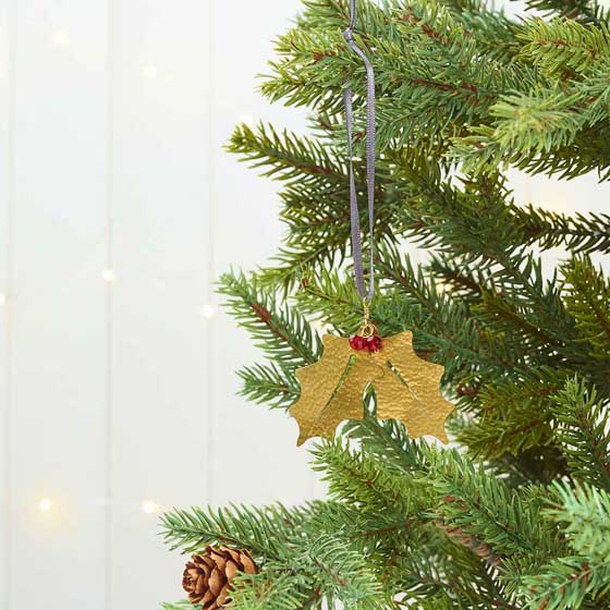 Holly brass decoration product photo back L