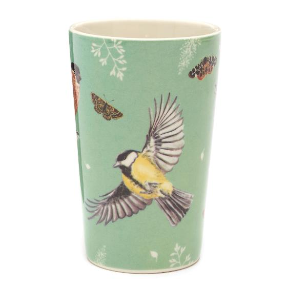 RSPB In the wild birds latte mug product photo side L