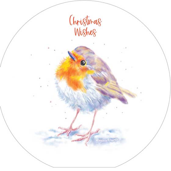 Inquisitive robins Christmas cards, pack of 10 (2 designs) product photo back L