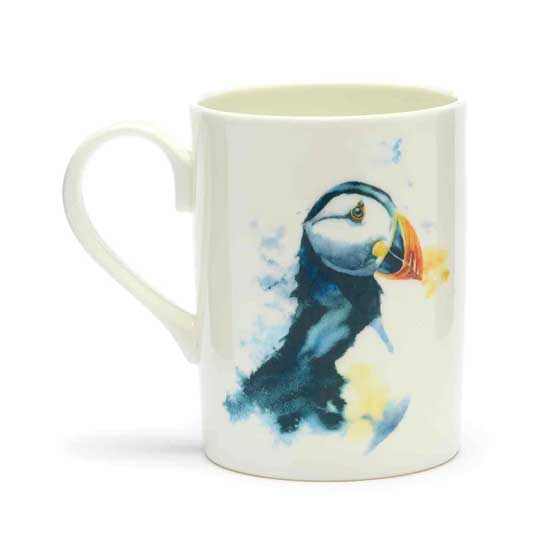 RSPB Life on the edge puffin tea infuser mug product photo back L