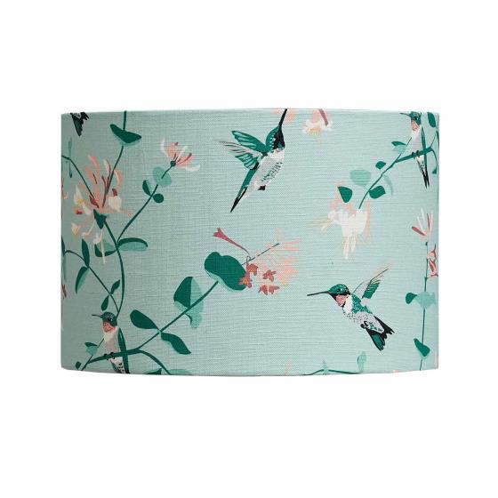 Lorna Syson hummingbird lampshade, mint, 40cm product photo side L