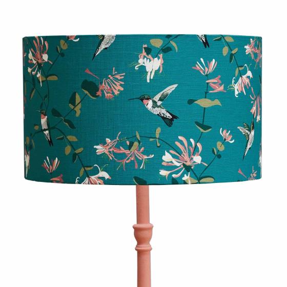 Lorna Syson lampshade teal hummingbird, 30cm product photo default L