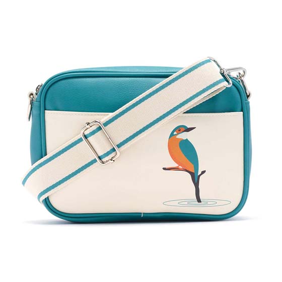 RSPB Cross-body Kingfisher bag, Making a splash collection product photo side L
