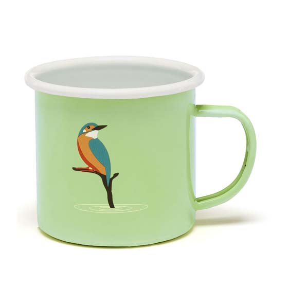 RSPB Kingfisher enamel travel mug, Making a splash collection product photo default L