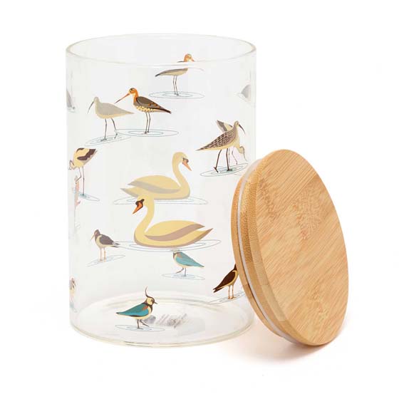 RSPB Bird glass storage jar - 950ml, Making a splash collection product photo front L