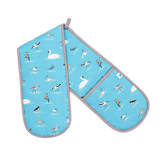 RSPB Double oven glove, Making a splash collection product photo back L