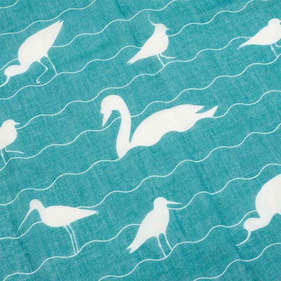 RSPB Recycled cotton scarf, Making a splash collection product photo side L