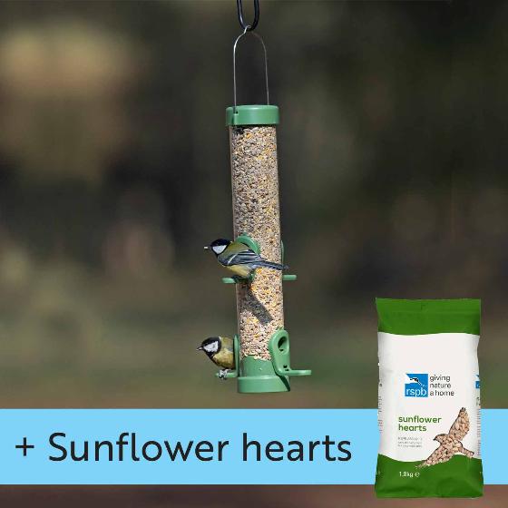 Classic easy-clean medium seed feeder with 1.8kg sunflower hearts product photo default L