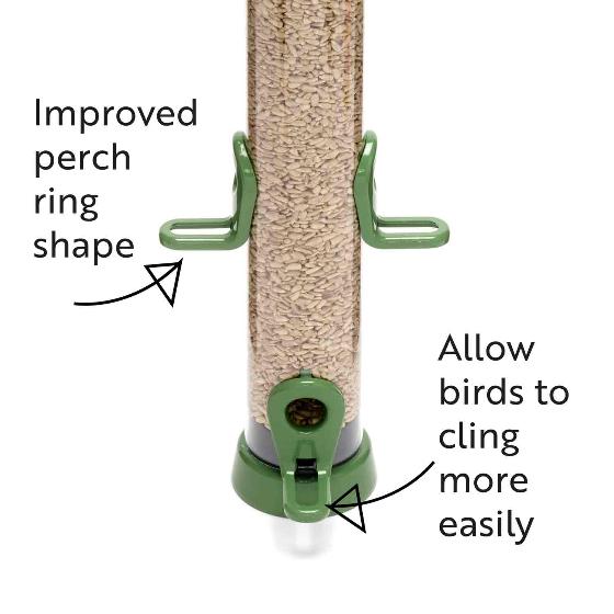 RSPB Ultimate easy-clean® seed bird feeder, medium, with 1.8kg sunflower hearts product photo side L