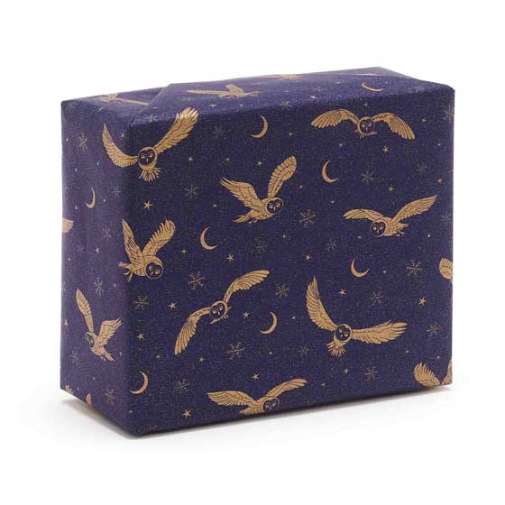 Moonlit owl recycled wrapping paper, 10 metres - Recyclable Christmas ...