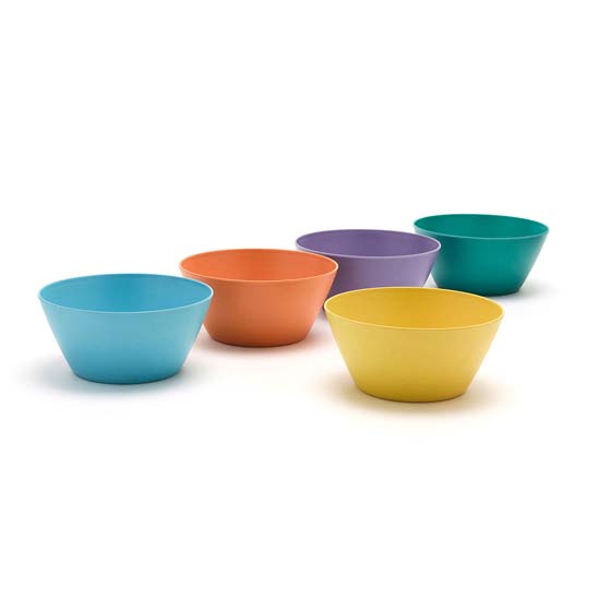 Recycled bowls made from wood fibre, multi-coloured set of 5 product photo default L