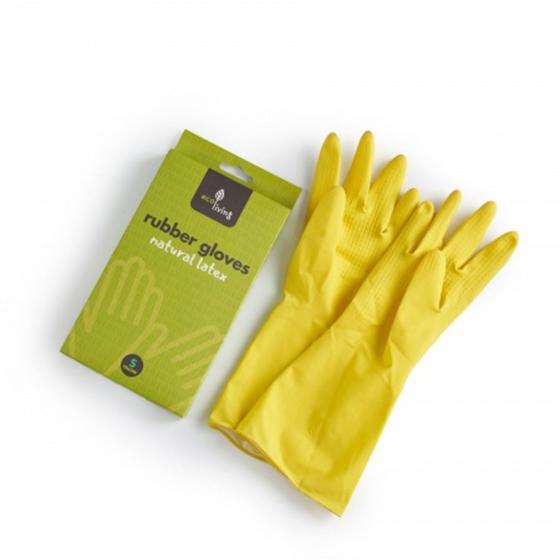 Natural latex rubber gloves, yellow - medium product photo default L