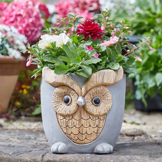 Owl planter product photo side L