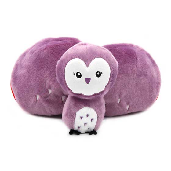 Flipetz Owl strawberry hideaway plush product photo back L