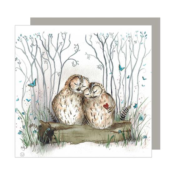 Owls in love greetings card product photo default L