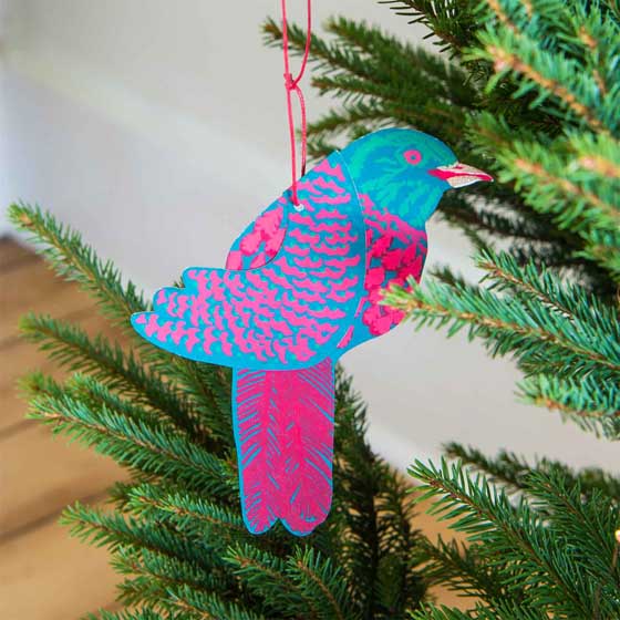 Festive paper birds, set of 4 product photo front L