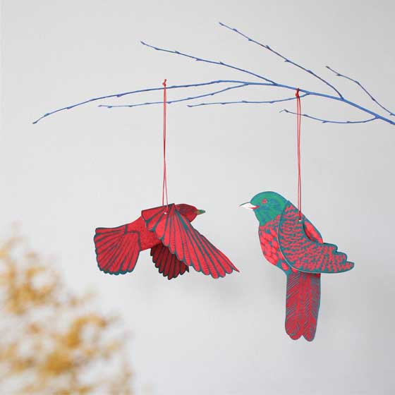 Festive paper birds, set of 4 product photo ai5 L