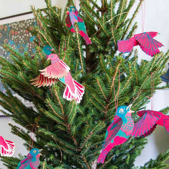 Festive paper birds, set of 4 product photo ai6 L