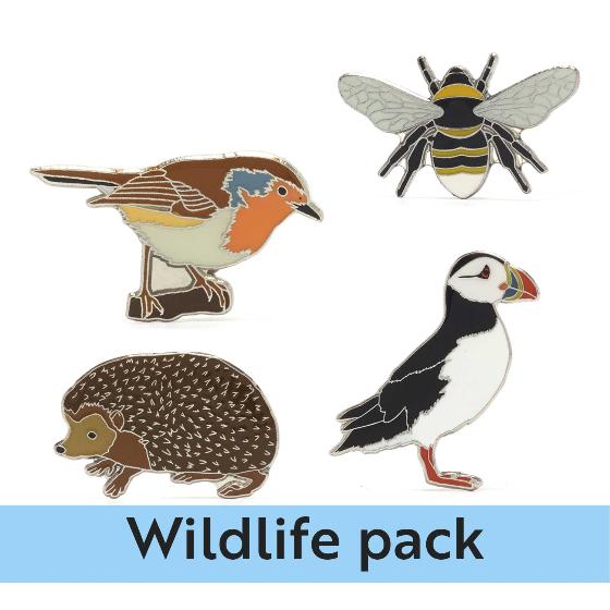 RSPB Wildlife pin badges, pack of 4 product photo default L