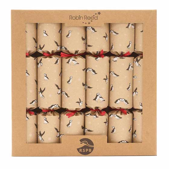 Puffin colony recycled Christmas crackers with toy gliders, box of six product photo default L