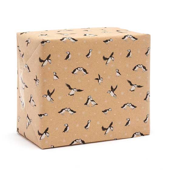 Puffin colony recycled wrapping paper, 10 metres product photo default L