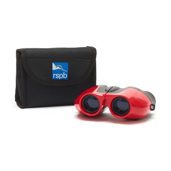 Puffin Jr children's binoculars, red product photo front L