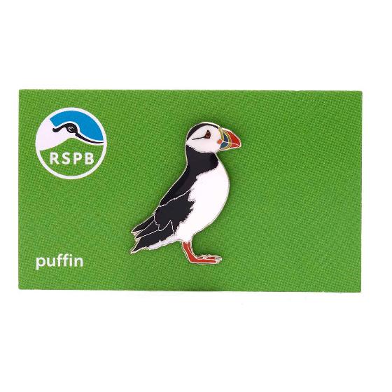 RSPB Puffin pin badge product photo side L